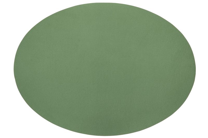 Oval Placemat Faux Leather 33x45 cm Dill Green - Tirolix
