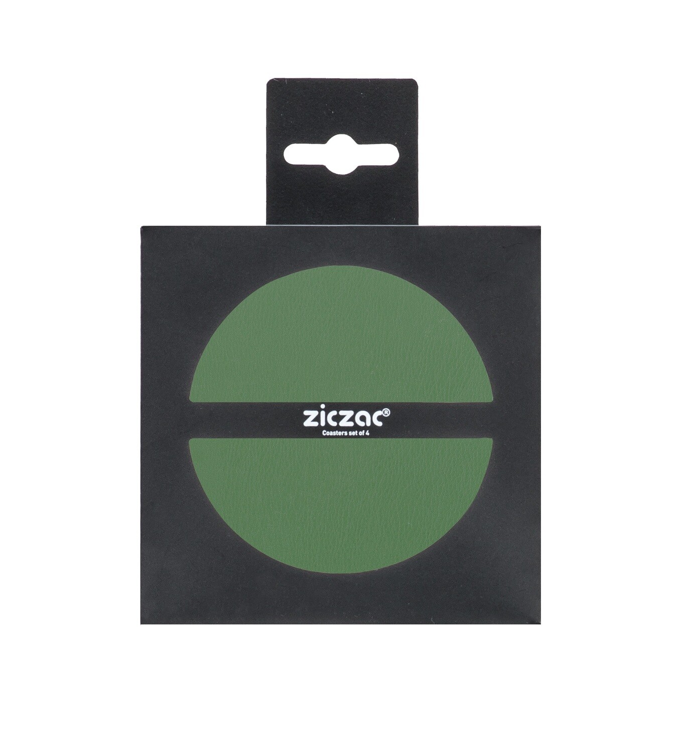 Eco-leather Coasters 4 Pcs. 10 cm Dill Green - Tirolix