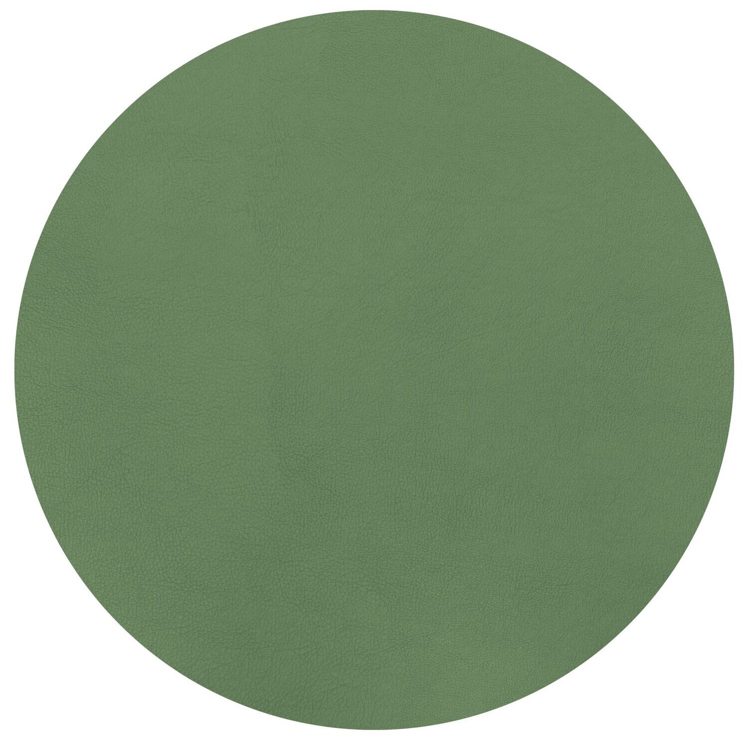Round Placemat Faux Leather 38 cm Dill Green - Tirolix