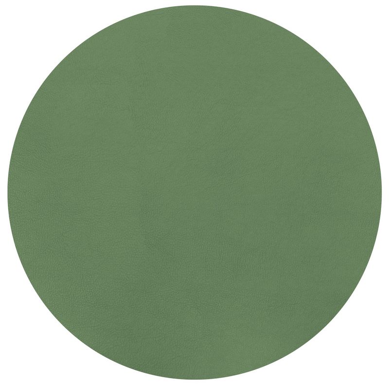 Round Placemat Faux Leather 38 cm Dill Green - Tirolix