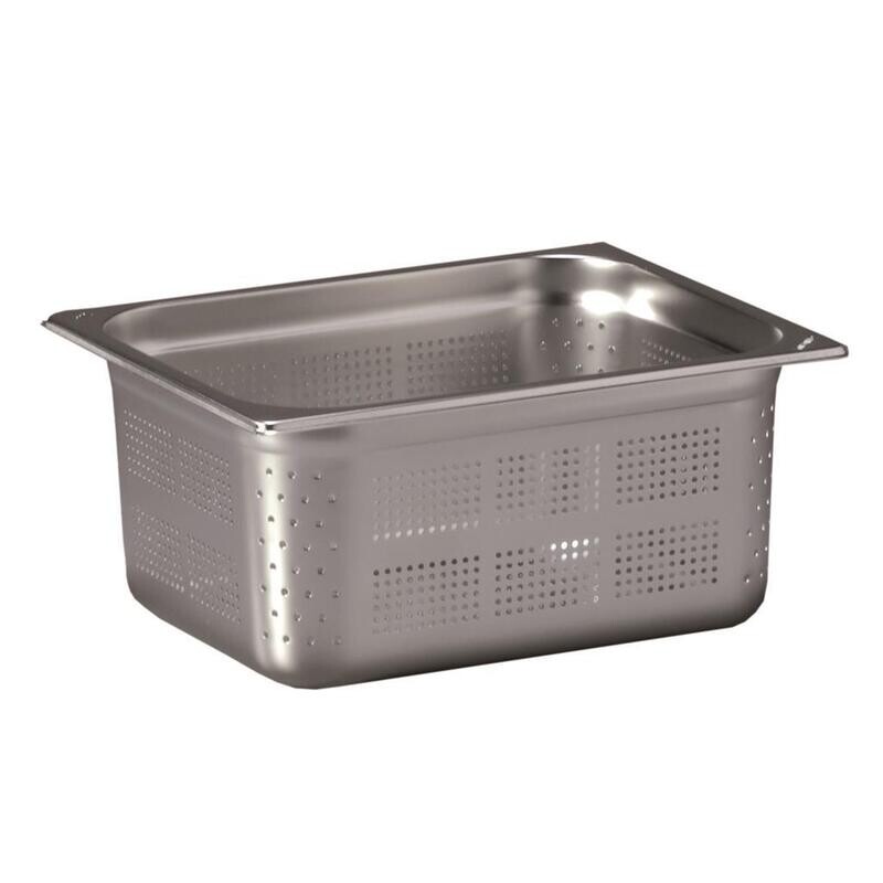 Inoxmacel GN 1 2 32.5x26.5 h6.5 komplett perforierter Edelstahl Behaelter Gastronomie