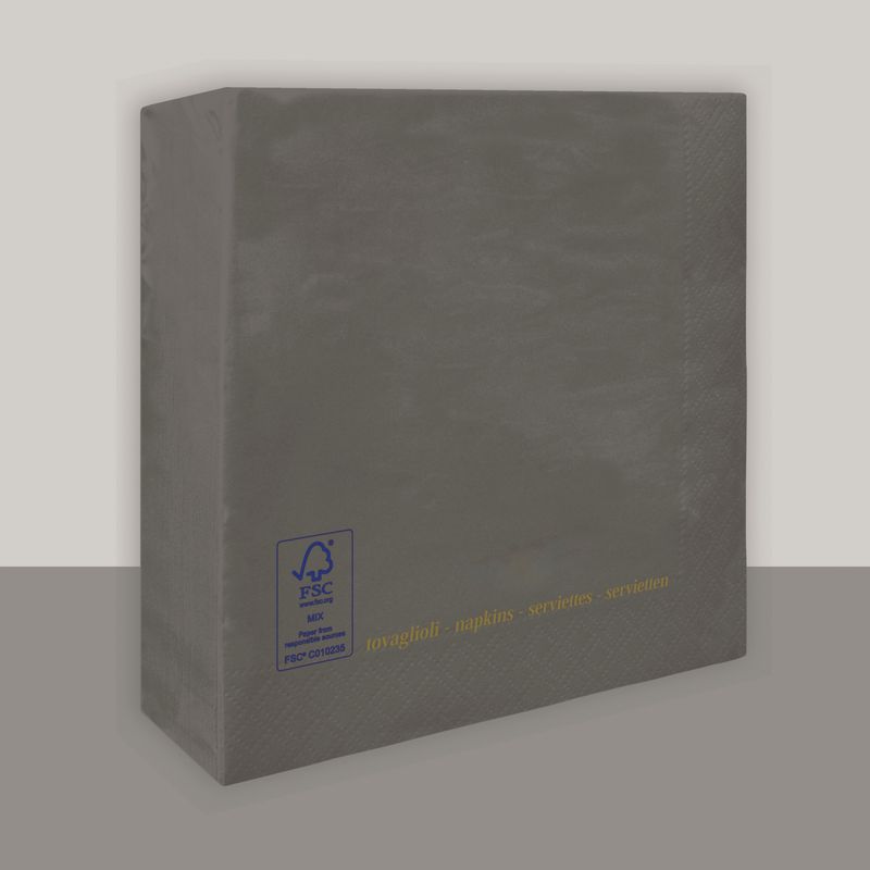 Stone grey napkin 25x25 cm 2 ply for professional horeca use