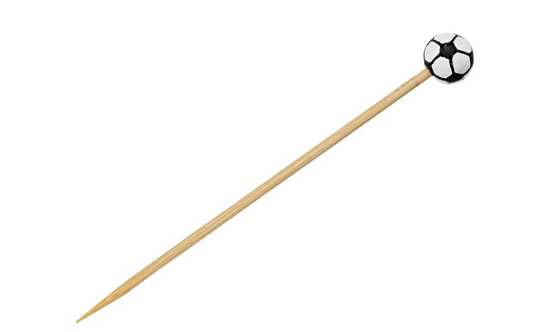 Set mit 1000 Stück - Bambusspieße mit amerikanischem Football-Dekor, 12 cm - Firstpack