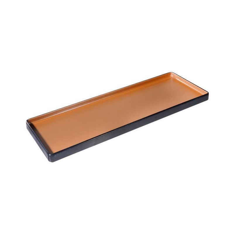 Rectangular Plate 33 x 15 cm Melamine Bicolor Brown/Black - Tirolix