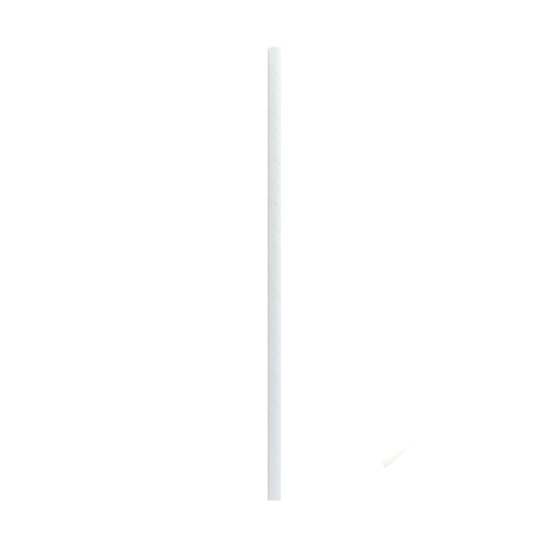 Set mit 3000 Stück - Weiße Papierstrohhalm 0,6 x 0,6 x 19,7 cm einzeln verpackt - Firstpack