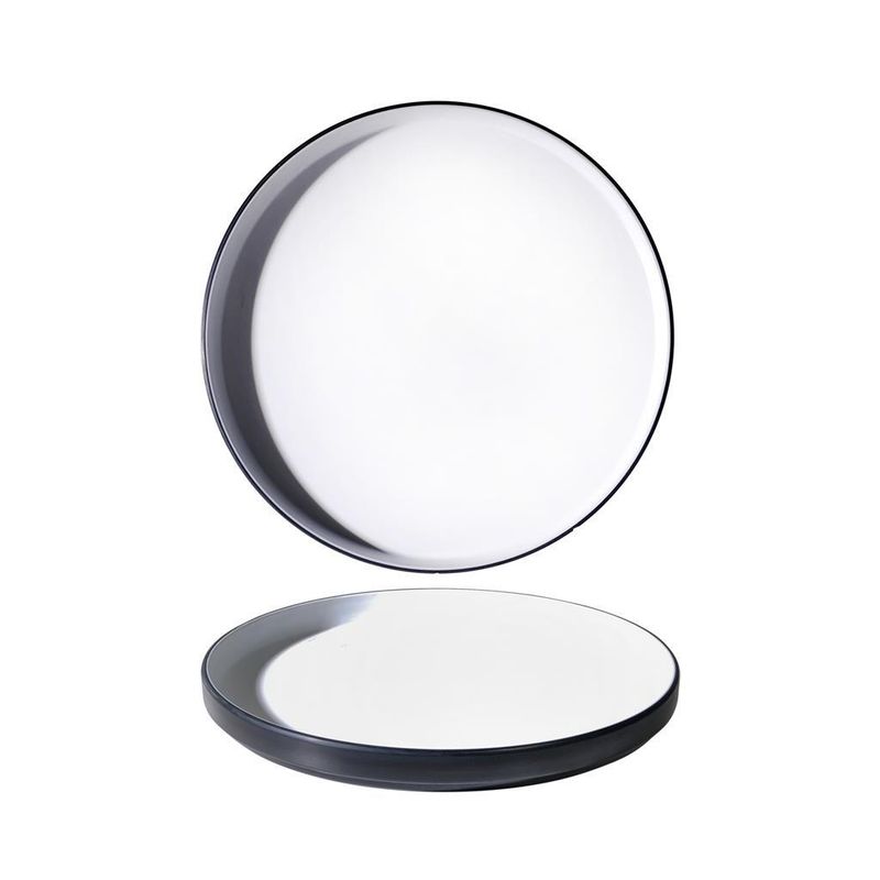Flat Plate 20 cm Melamine Bicolor White/Black - Tirolix