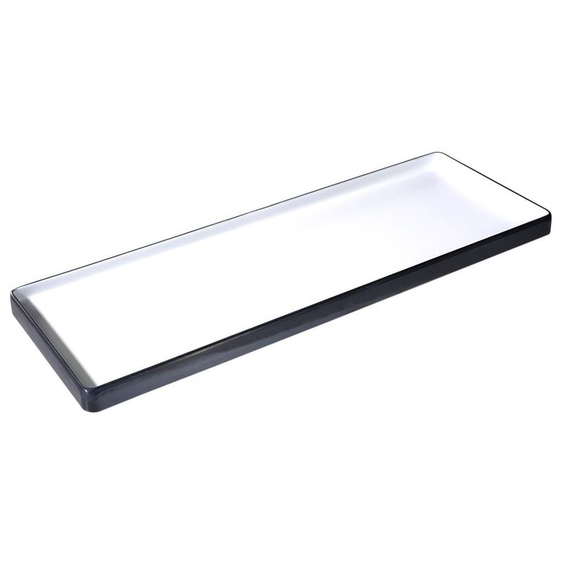 Rectangular Plate 50 x 18 cm Melamine Bicolor White/Black - Tirolix