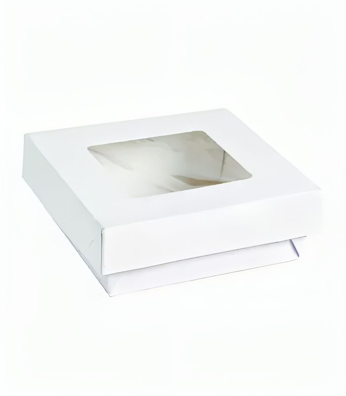 Set of 250 pieces - Square Box with White Window with lid 12 x 12 cm - Firstpack
