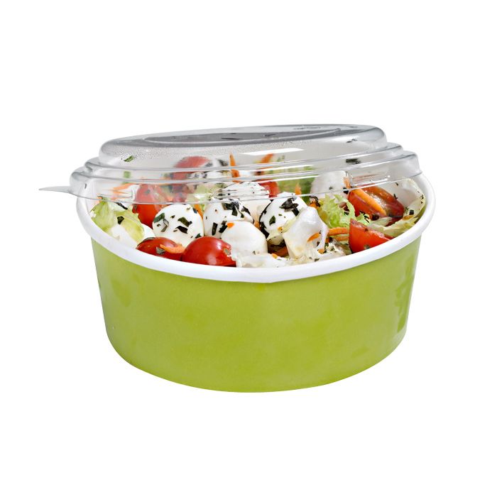 Set mit 360 Stück - Grüne Pappsalatschüssel ohne Deckel 700 ml - Firstpack