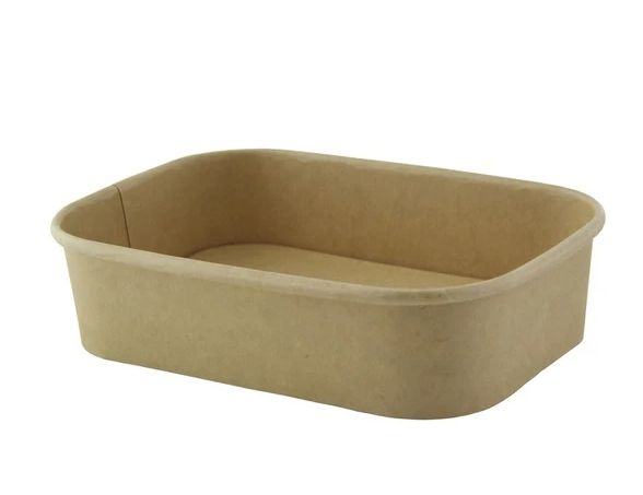 Set mit 200 Stück - Rechteckige Salatschale aus Karton ohne Deckel 500 ml - Firstpack
