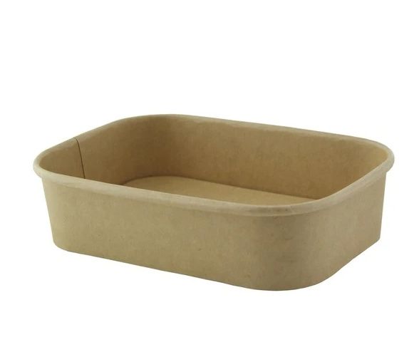 Set of 200 pieces - Rectangular cardboard salad bowl without lid 500 ml - Firstpack