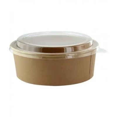 Set of 200 pieces - Cardboard Salad Bowl with Lid 1200 ml Buckaty - Firstpack