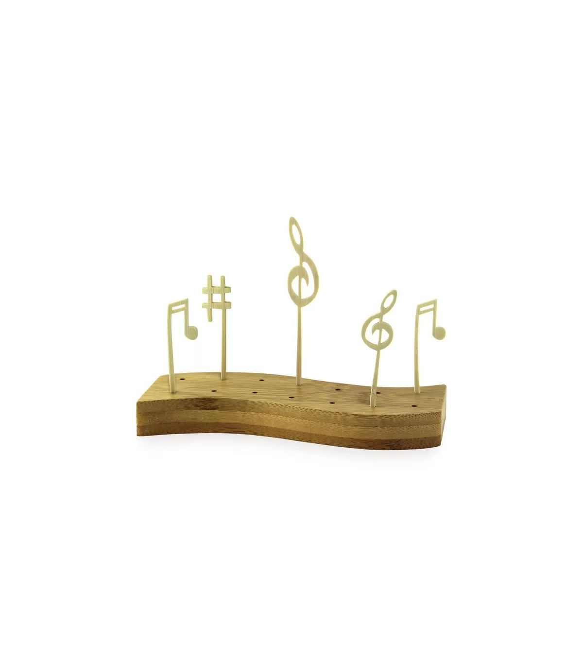 Set of 10 pieces - Bamboo Block for 14 Skewers 16 x 6.5 cm - Firstpack