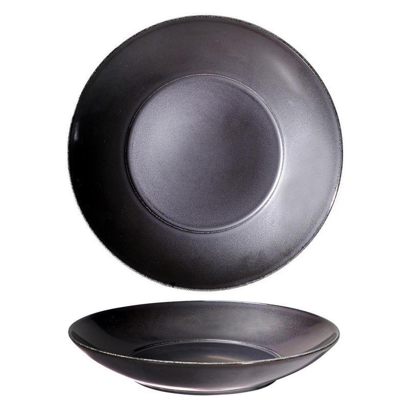 29 cm Saturno Nero Angry porcelain deep plate for professional horeca use