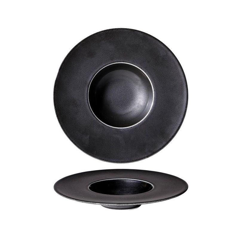 18 cm Saturno Nero Angry gourmet deep plate for professional horeca tastings
