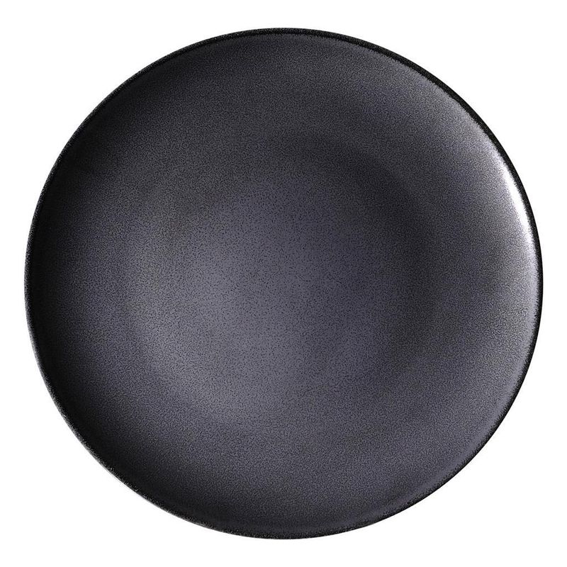 28 cm Saturno Nero Angry porcelain flat plate for professional horeca use