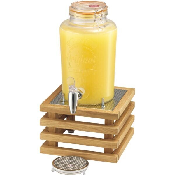 Barrel Glass Dispenser 5 l with Base made of Oak Wood Raiser Oak - Frilich