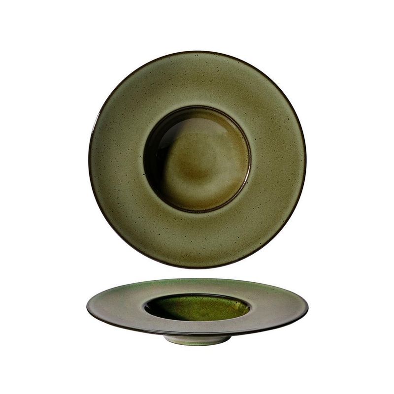 18 cm Saturno Ambitious green gourmet deep plate for professional horeca use