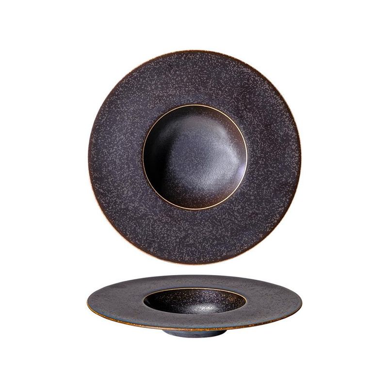 18 cm Saturno Powerful brown gourmet deep plate for professional horeca use