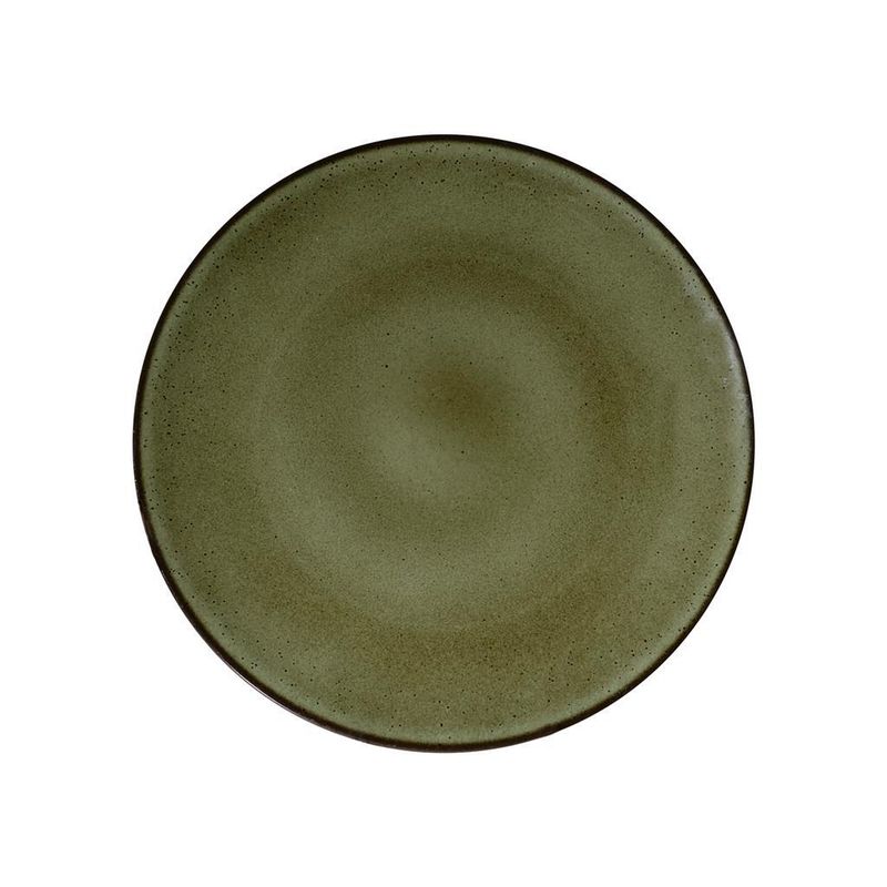 28 cm Saturno Ambitious green porcelain flat plate for professional horeca use