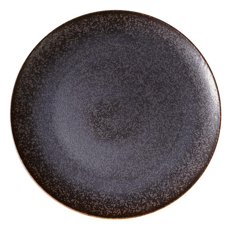 28 cm Saturno Powerful brown porcelain flat plate for professional horeca use