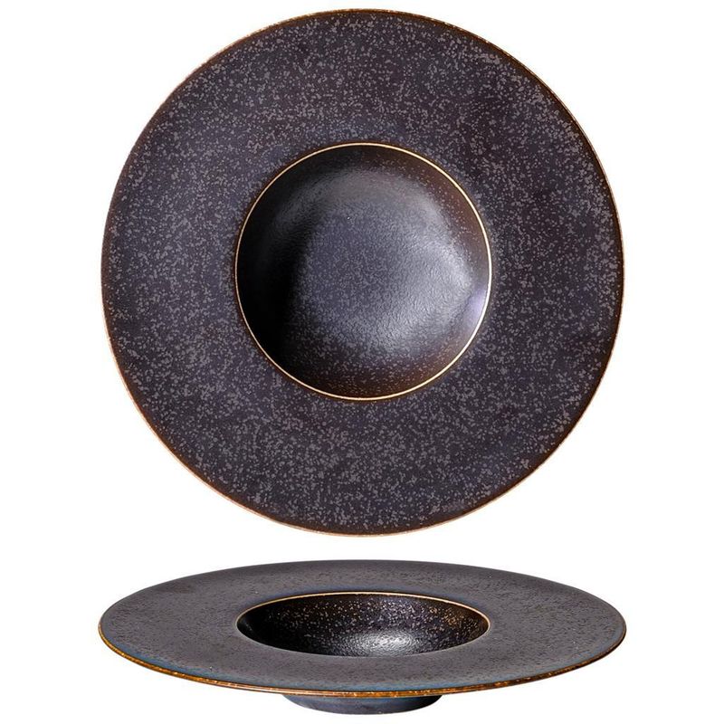 29 cm Saturno Powerful brown porcelain pasta bowl for horeca use