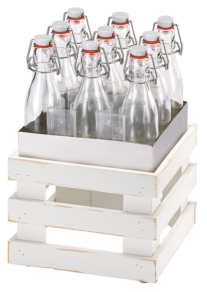 Beverage Set L h 36 cm White Varnished Used Look Raiser Vintage - Frilich