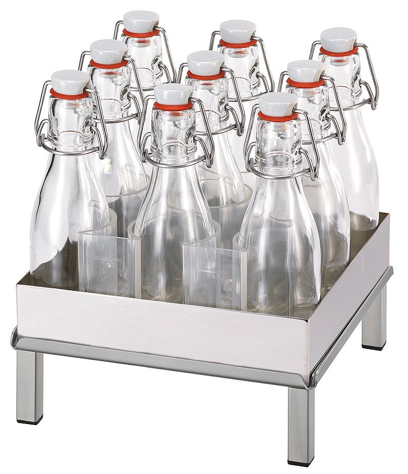 Beverage Set S h 23 cm 9 Flip-Top Bottles, Cooling Fins Raiser Inox - Frilich