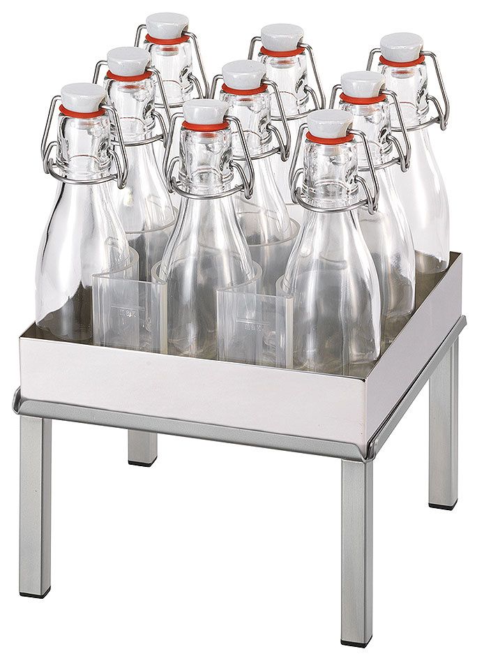 Beverage Set M h 28 cm 9 Flip-Top Bottles, Cooling Fins Raiser Inox - Frilich