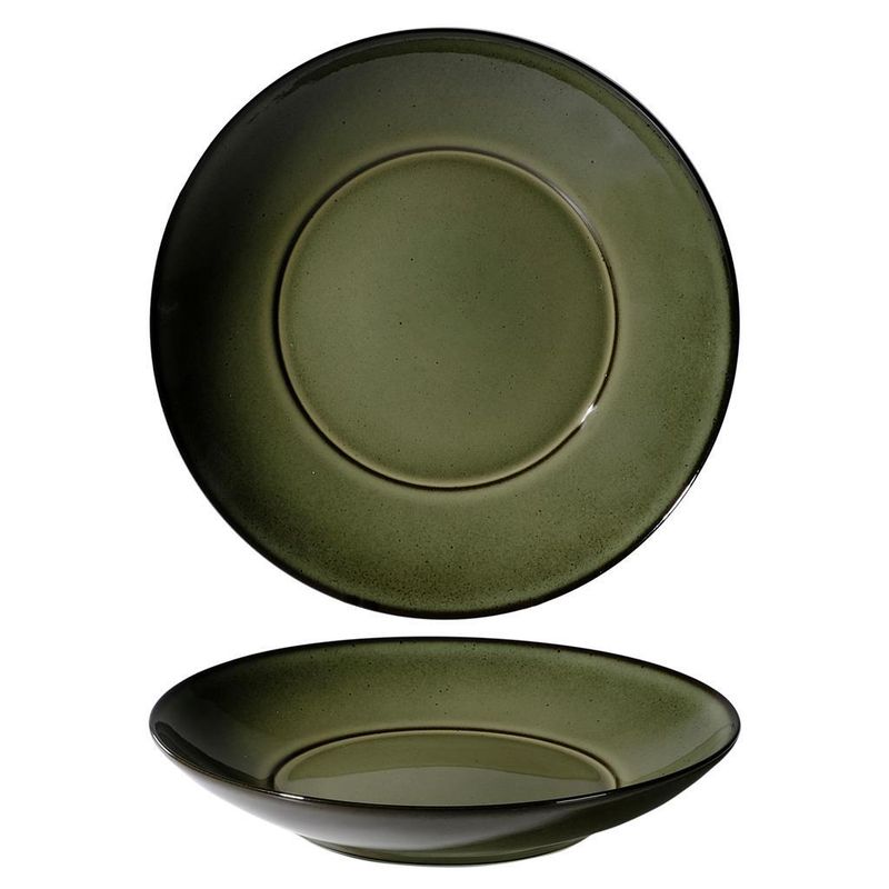 29 cm Saturno Ambitious green porcelain deep plate for horeca use