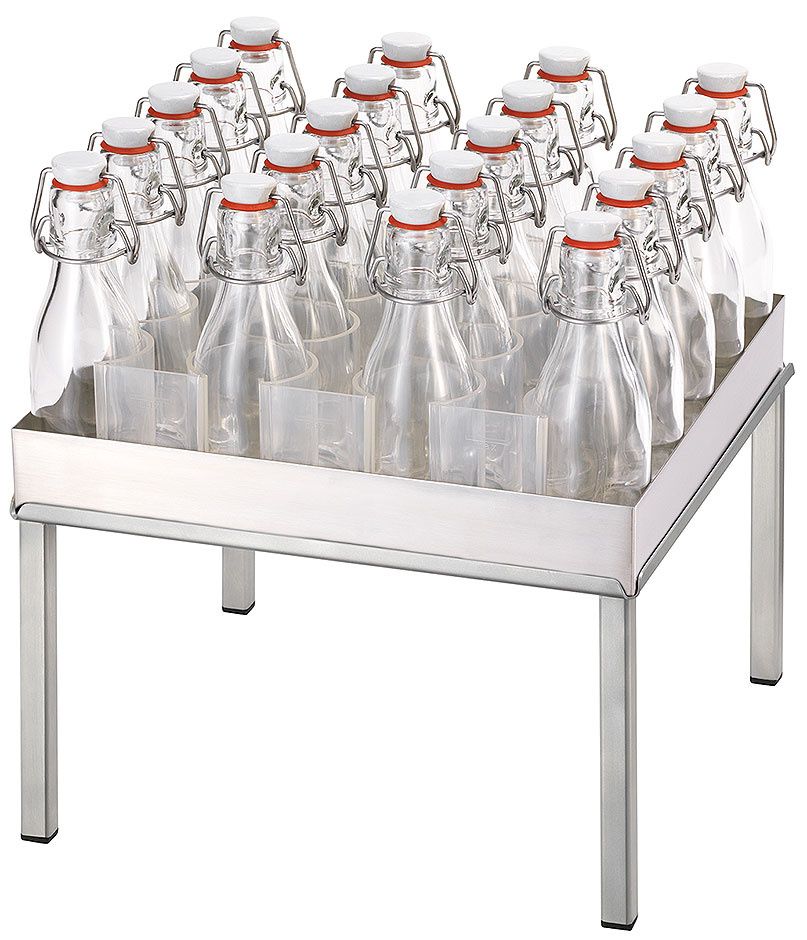 Beverage Set L h 35 cm 20 Flip-Top Bottles, Cooling Fins Raiser Inox - Frilich