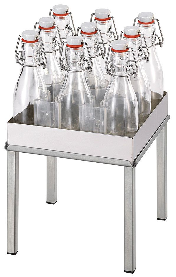 Beverage Set L h 33 cm 9 Flip-Top Bottles, Cooling Fins Raiser Inox - Frilich