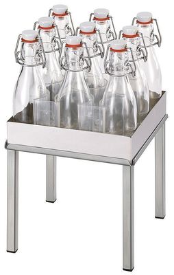 Beverage Set L h 33 cm 9 Flip-Top Bottles, Cooling Fins Raiser Inox - Frilich