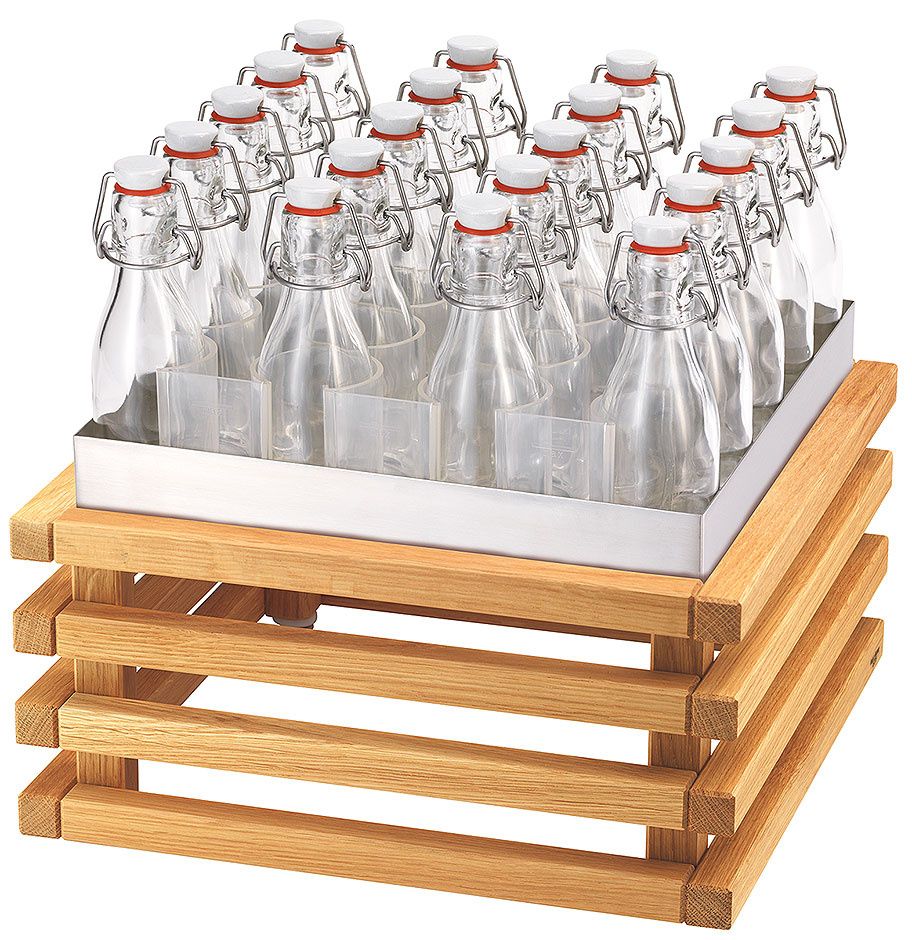 Beverage Set S h 36 cm 20 Flip-Top Bottles, Cooling Fins Raiser Oak - Frilich