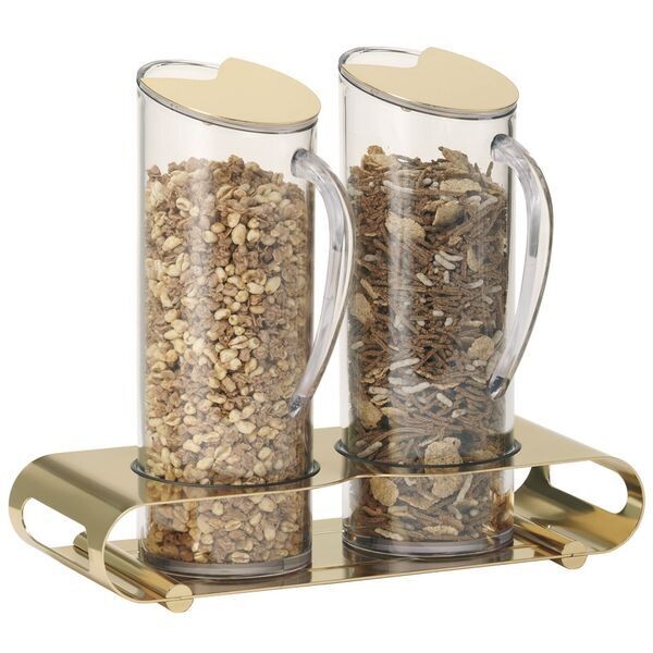 Muesli Flute Duo 2 Flutes with Stainless Steel Lid/Base, Gold-Plated Unison - Frilich
