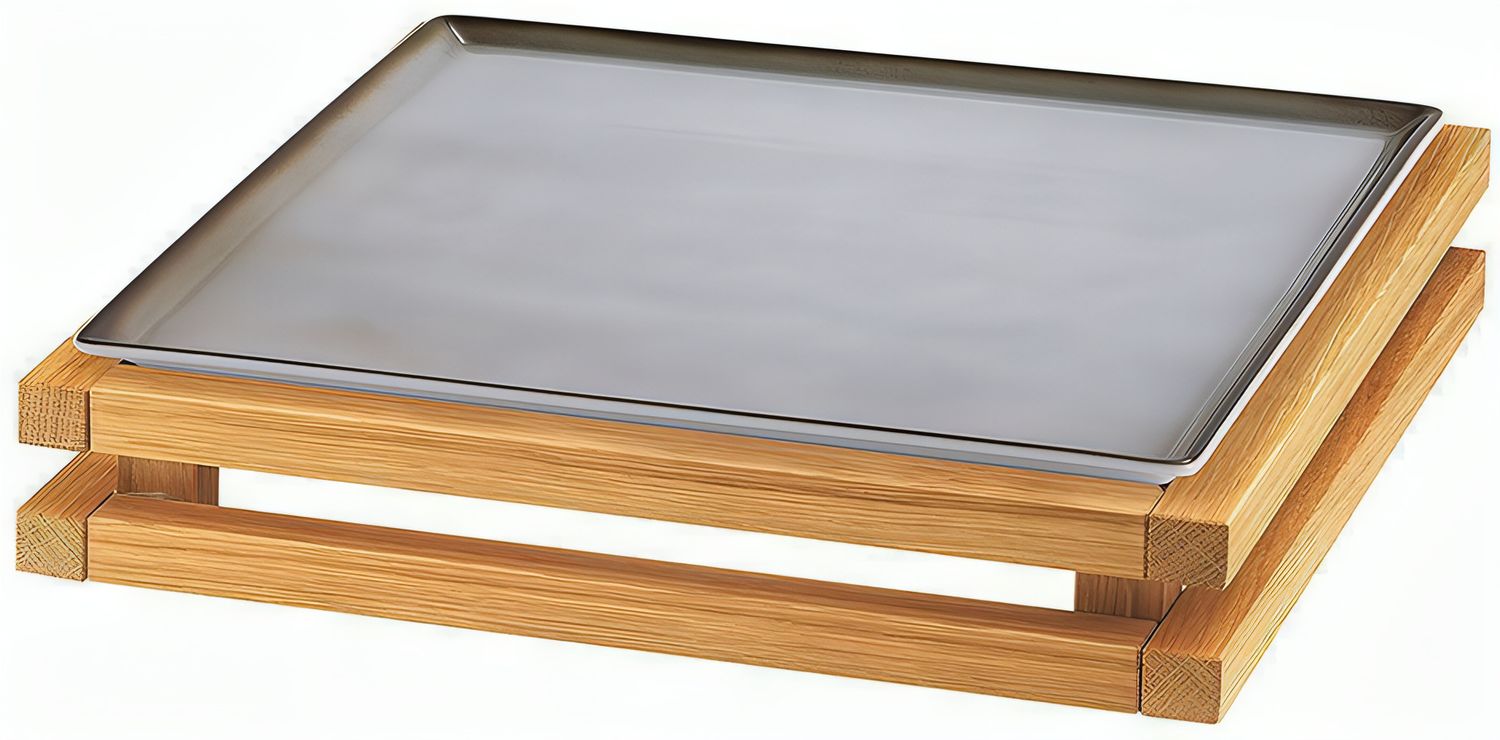 Freshness Plate Porcelain Grey 33 x 33 cm h 8.9 cm Raiser Oak - Frilich