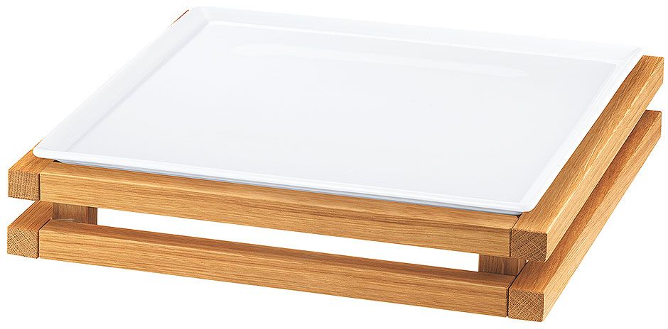 Freshness Plate Porcelain White 33 x 33 cm h 8.9 cm Raiser Oak - Frilich