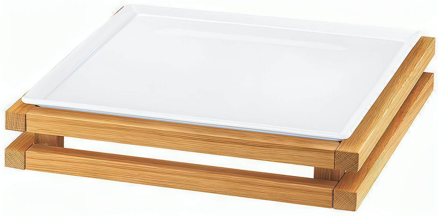 Freshness Plate Porcelain White 33 x 33 cm h 8.9 cm Raiser Oak - Frilich