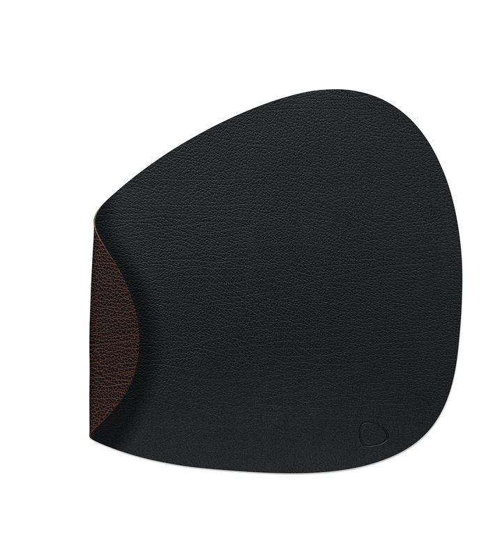 Placemat Double Curve Bull Black/ Bull Brown 37x44 cm - Lind DNA