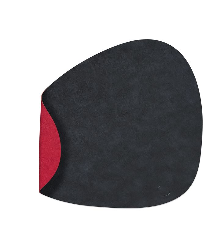 Placemat Double Curve Cloud Black/ Cloud Red 37x44 cm - Lind DNA