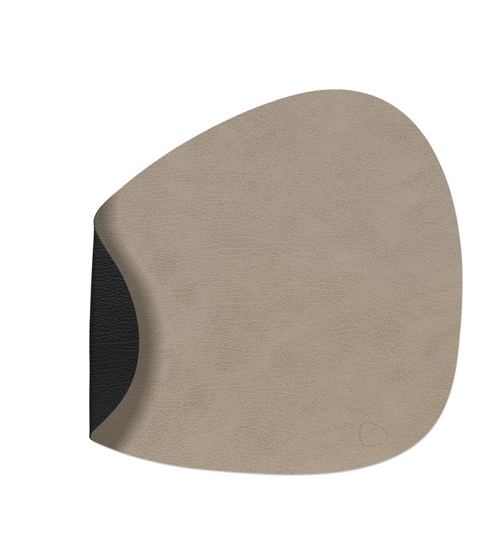 Placemat Double Curve Bull Warm Grey/ Bull Black 37x44 cm - Lind DNA