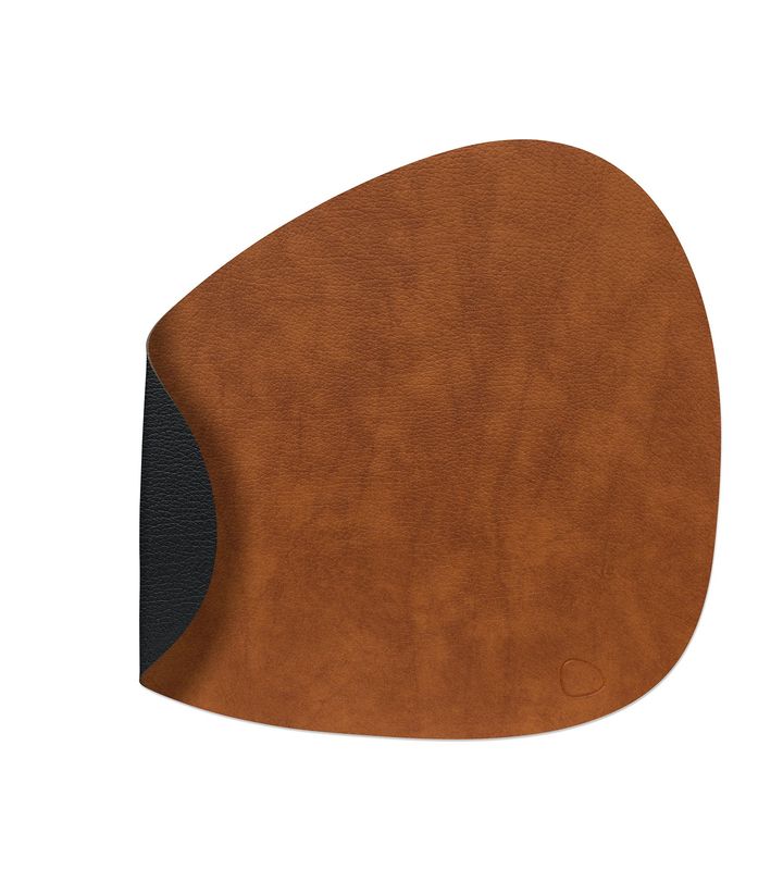 Placemat Double Curve Bull Cognac/ Bull Black 37x44 cm - Lind DNA