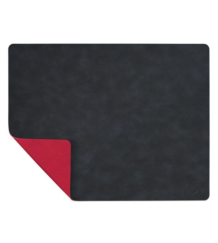 Platzset Double Square Cloud Schwarz/ Cloud Rot 35x45 cm - Lind DNA
