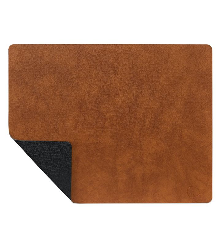 Tischset Double Square Bull Cognac/ Bull Schwarz 35x45 cm - Lind DNA