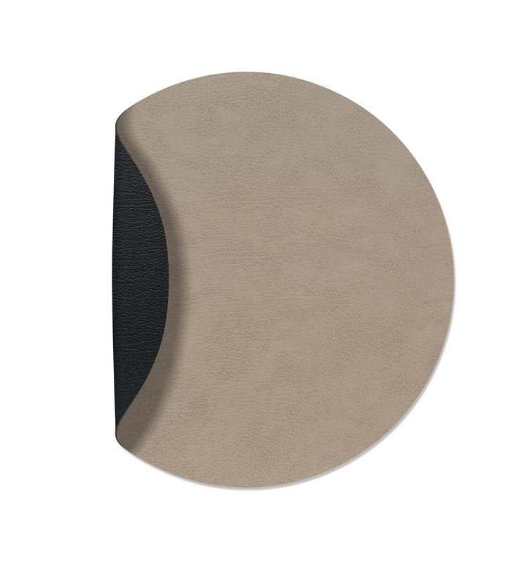 Tischset Double Circle Bull Warm Grey/ Bull Black 40 cm - Lind DNA