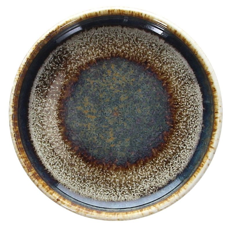 Plate Edge 8.5 cm Bloom Blue and Brown - Tognana