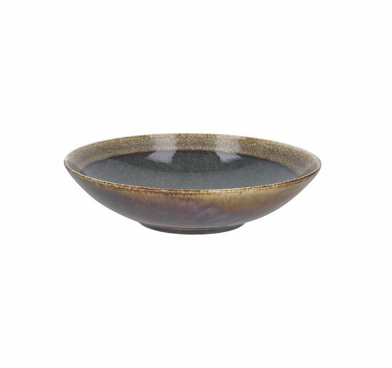 Deep Plate 21 cm Bloom Blue and Brown - Tognana