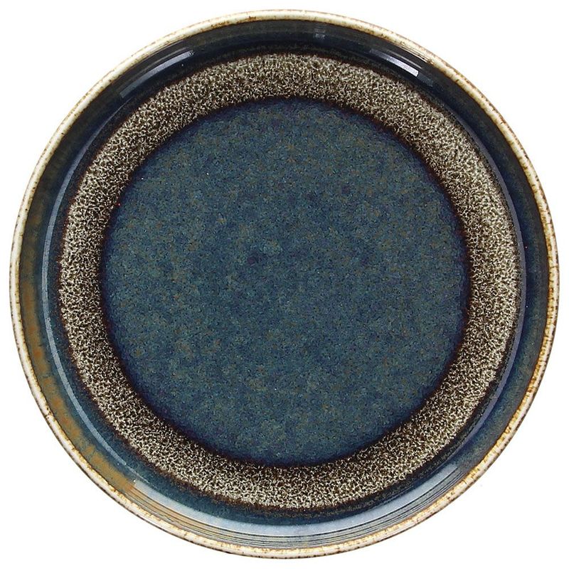 Plate Edge 16.8 cm Bloom Blue and Brown - Tognana