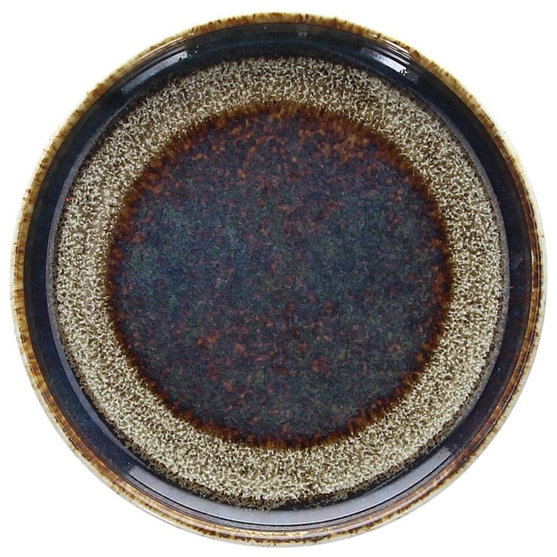 Plate Edge 12 cm Bloom Blue and Brown - Tognana