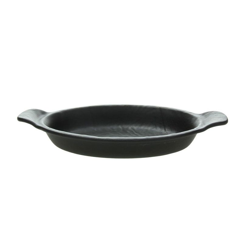 Oval oven dish with 2 handles 28.5 cm Vulcania Black - Tognana